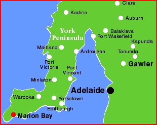 Map of Yorke's Peninsula